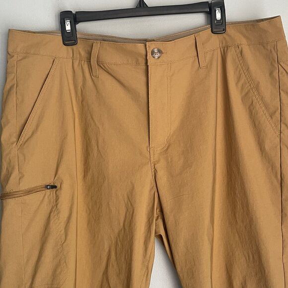 Eddie Bauer Flat Front Nylon Shorts Men's Size 40 Brown 10 Inch Inseam Logo - Picture 5 of 16